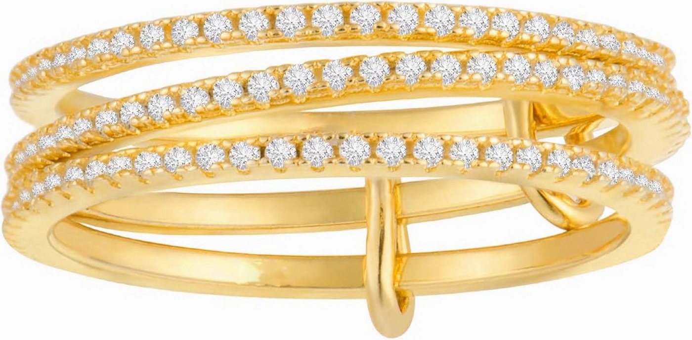 Jumpeak Diamantring Exquisiter Dreifachring, Ewigkeitsring aus 14 Karat Gold, als Ehering., Kommunion Geschenk,Hochzeitsband,Hochzeitsgeschenk von Jumpeak