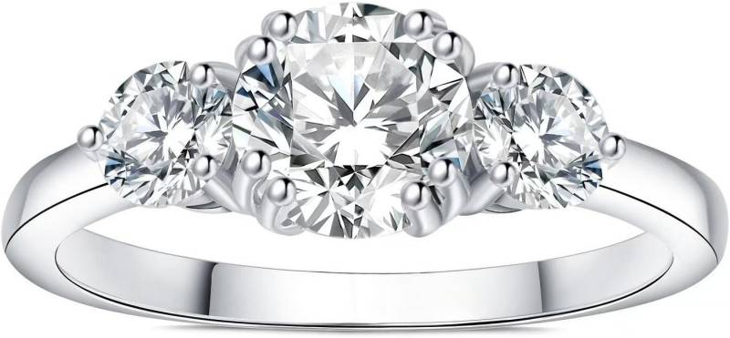 Jumpeak Diamantring 585er Sterlingsilber, Verlobungsring mit drei Steinen,wedding ring, 1CT , e , vs1 , 3ex, rosegold ring, valentinstag geschenk für sie von Jumpeak