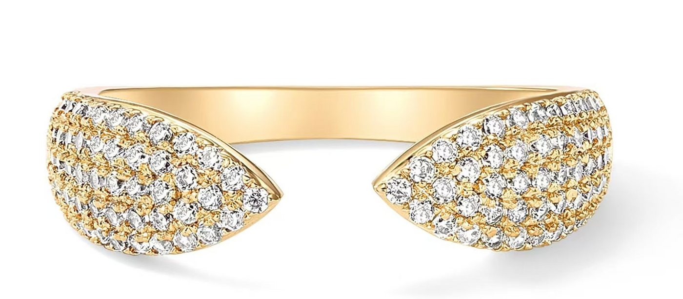 Jumpeak Diamantring Im Labor gezüchteter Diamant, D/E, VVS/VS,Damenring,offenes Design, Liebes geschenk für sie,Geschenk ideen für frau,Mama tochter geschenk von Jumpeak