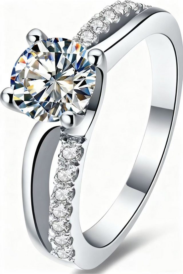 Jumpeak Diamantring Im Labor gezüchteter Diamant,1ct, D, VS1,3EX, Damenring,Ehering, Geschenkideen für Damen, Überraschungsgeschenke, Geschenke für Töchter von Jumpeak