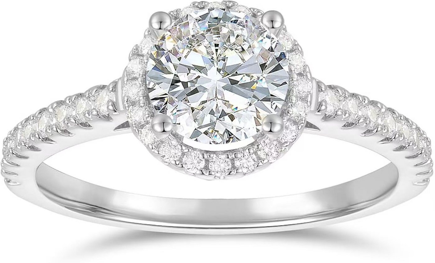 Jumpeak Diamantring Im Labor gezüchteter Diamant,1ct, D, VS1,3EX, Damenring,Ehering, Geschenkideen für Damen, Überraschungsgeschenke, Geschenke für Töchter von Jumpeak