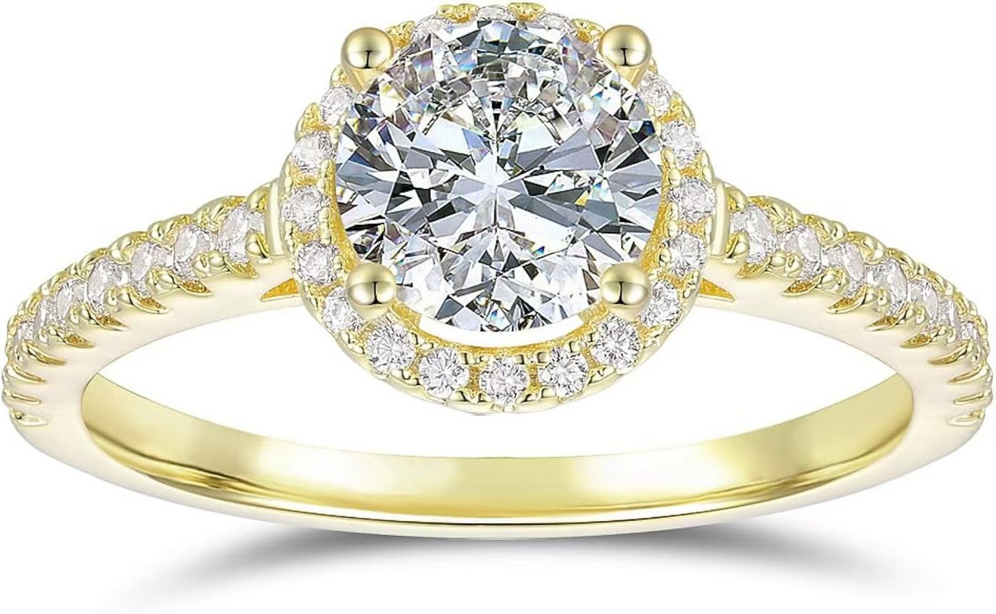 Jumpeak Diamantring Im Labor gezüchteter Diamant,1ct, D, VS1,3EX, Damenring,Ehering, Geschenkideen für Damen, Überraschungsgeschenke, Geschenke für Töchter von Jumpeak