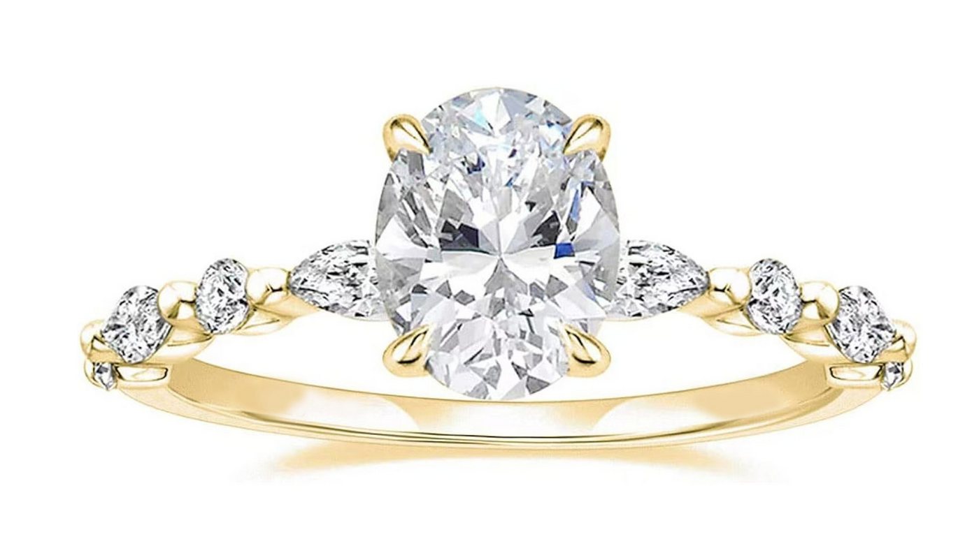 Jumpeak Diamantring Im Labor gezüchteter Diamant,3ct,E,VVS2,2EX,Damen-Diamantring, Ehering, Geschenkideen für Damen, Überraschungsgeschenke, Geschenke für Töchter von Jumpeak