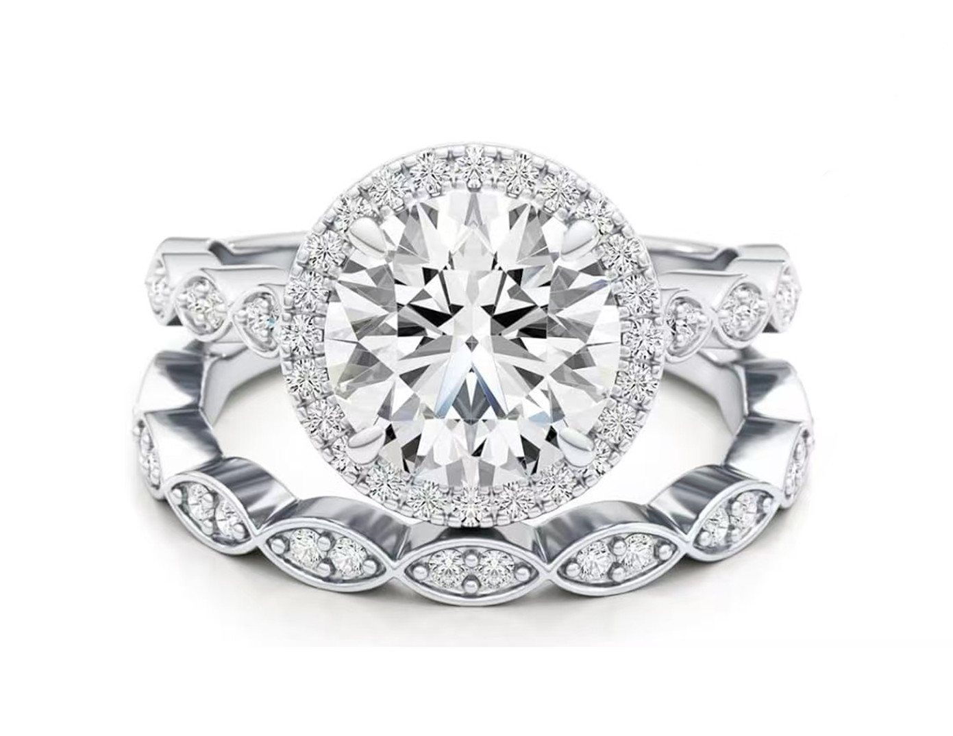 Jumpeak Diamantring Im Labor gezüchteter Diamantring, 3ct,E,VS1/VVS2,3EX,Damenring,Ehering, Liebes geschenk für sie,Geschenk ideen für frau,Mama tochter geschenk von Jumpeak