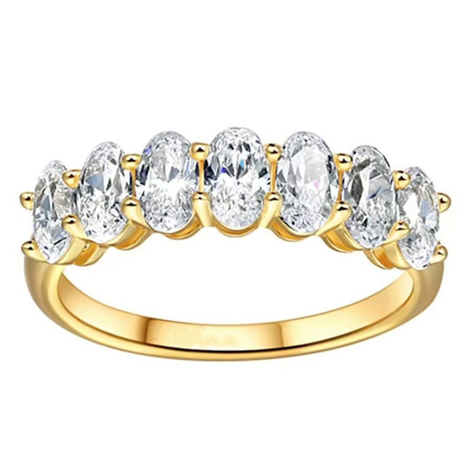 Jumpeak Diamantring Ovale Diamanten aus Laborzucht, jeweils 25/30 Punkte,D/E,VVS/VS, Liebes geschenk für sie,Geschenk tochter,Valentinstag geschenk für sie von Jumpeak