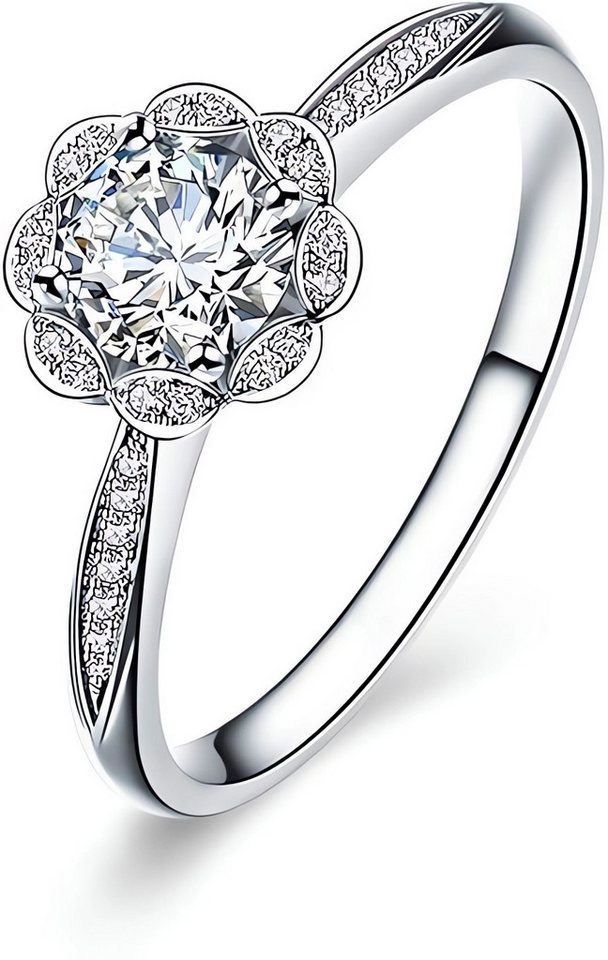 Jumpeak Diamantring Ring Damen 0.16ct 14K Gold E VS2 3EX RundSchliff Diamantringe, Lab Grown Diamant Ring, Verlobungsring, Mutter Tochter Geschenk von Jumpeak