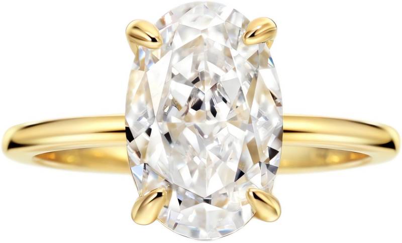 Jumpeak Diamantring Ring Damen 4ct 14K Gold E VVS2 2EX Elliptisch Minimalistischer Ehering, Lab Grown Diamant Ring, Verlobungsring, Geschenk für Tochter von Jumpeak