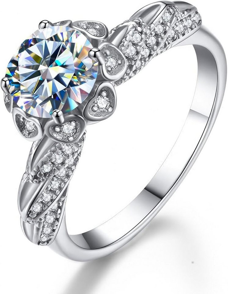 Jumpeak Diamantring Ring Gold Damen 585 Echtgold,Diamant Ring Damen,Lab Grown Diamant Ring, 1ct,E,VS2,3EX,IGI-Zertifikat,Engagement Ring,Geschenk Für Freundin von Jumpeak