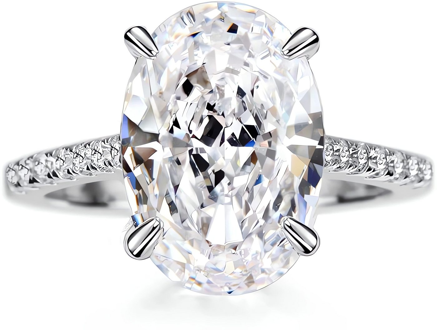 Jumpeak Diamantring Ring Gold Damen 585 Echtgold,Diamant Ring Oval,Lab Grown Diamant Ring, 5ct,E,VVS2,2EX,IGI-Zertifikat,Verlobungsring,Geschenk Für Freundin von Jumpeak