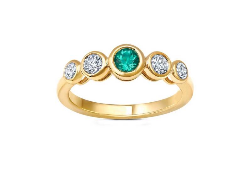 Jumpeak Diamantring Ring mit kultiviertem Smaragd und Diamanten,Ring Damen,Verlobungsring, Trauring,Promise Ring,Ring mit Stein,Damen Geschenk,Geschenk Schwester von Jumpeak