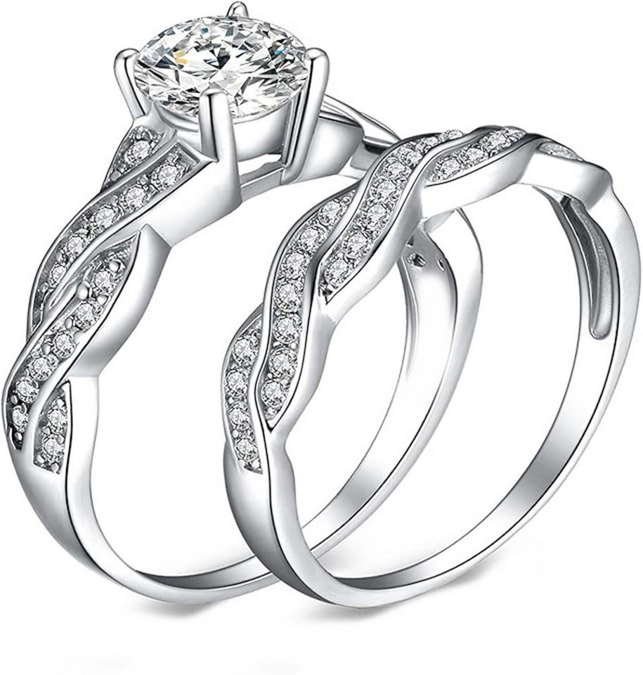 Jumpeak Diamantring Trauringe Eheringe Set 2 Teilig,Ring 585 Gold Damen,Diamant Ring Damen, 1ct D Vs1 3ex,Verlobungsring,Geschenk für Frau,Schwester Geschenk von Jumpeak