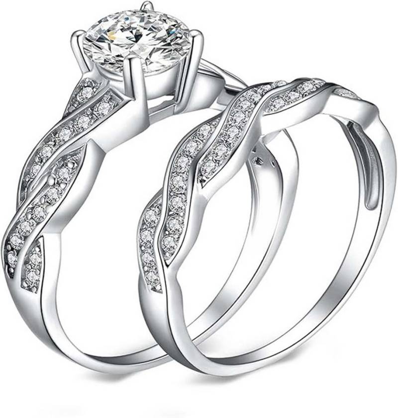 Jumpeak Diamantring Trauringe Eheringe Set 2 Teilig,Ring 585 Gold Damen,Diamant Ring Damen, 1ct D Vs1 3ex,Verlobungsring,Geschenk für Frau,Schwester Geschenk von Jumpeak