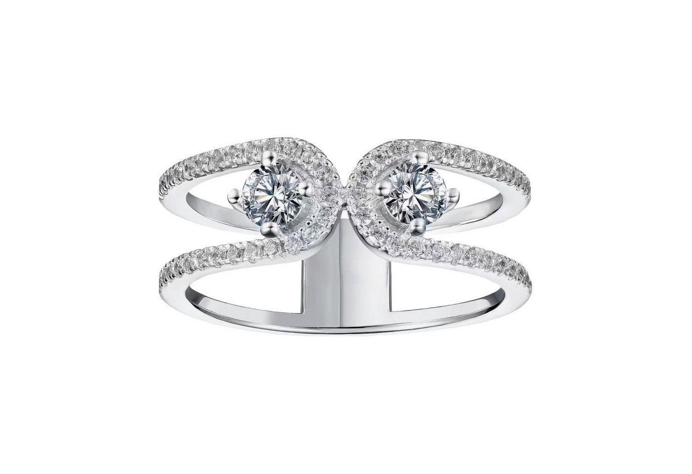 Jumpeak Diamantring U-förmiger Diamantring,ring gold damen 585 echtgold,labordiamant, geschenk schwester,geschenk firmung mädchen,liebes geschenk für sie von Jumpeak