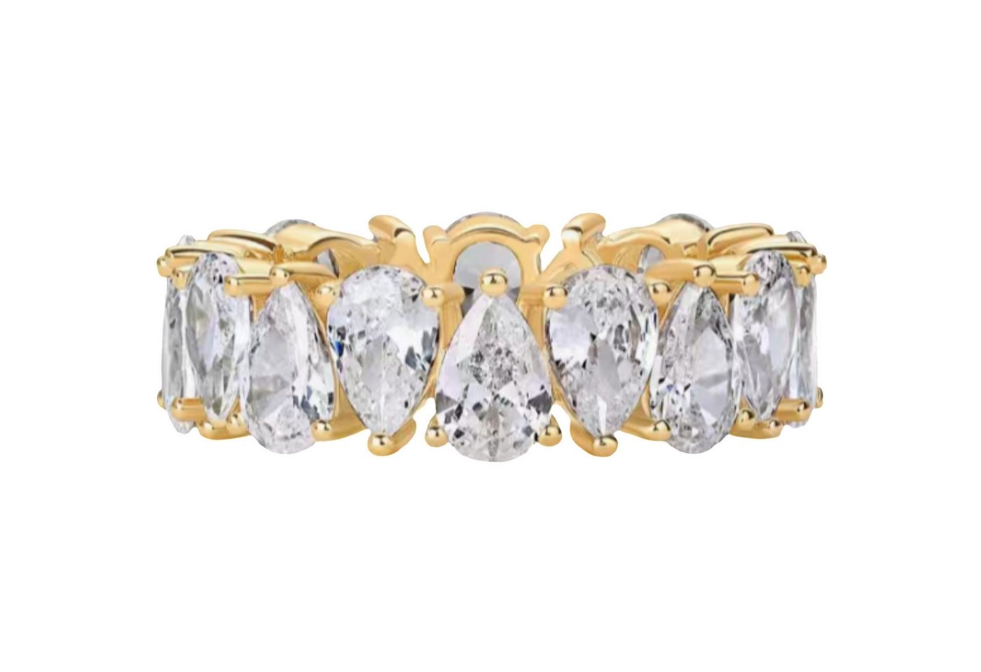 Jumpeak Diamantring Voll-Diamantring,Tropfenförmiger Diamantring,14k Gold-Diamantring, damen geschenk,geschenk zur firmung mädchen,liebes geschenk für sie von Jumpeak