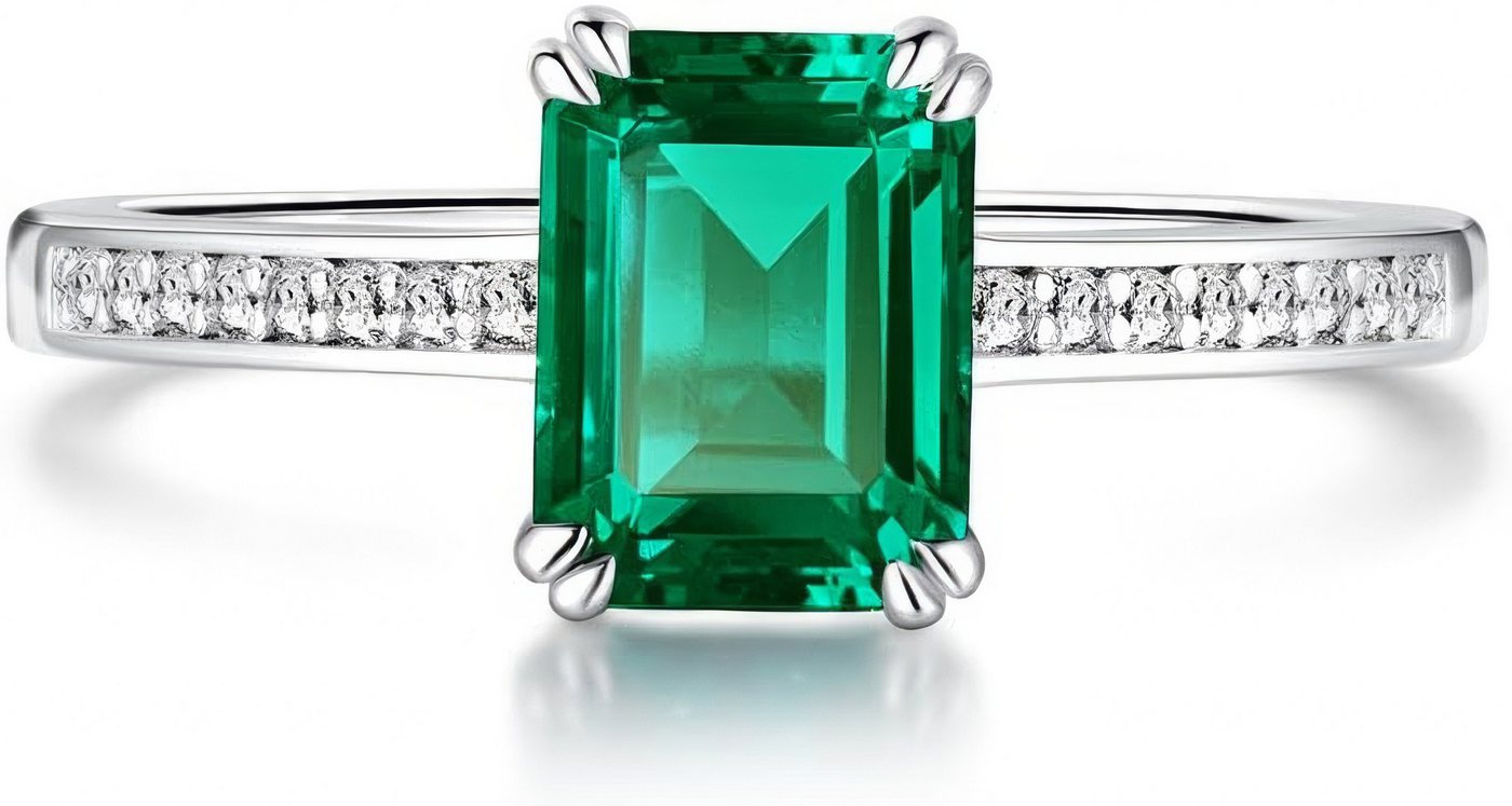 Jumpeak Diamantring edelstein ring,2ct ring mit grünem stein,ring frauen,14K Gold ring, geschenk zur kommunion,damen geschenk,geschenk für frau von Jumpeak