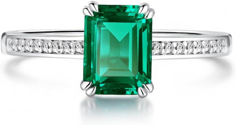 Jumpeak Diamantring edelstein ring,2ct ring mit grünem stein,ring frauen,14K Gold ring, geschenk zur kommunion,damen geschenk,geschenk für frau von Jumpeak