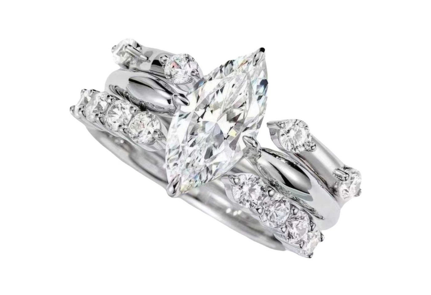 Jumpeak Diamantring ring set, 1.5ct D VS1 engagement ring,ring gold damen 585 echtgold, damen geschenk,valentinstag geschenk für sie,geschenk kommunion von Jumpeak