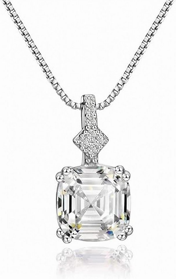 Jumpeak Fußkette mit Anhänger 2 Karat Ascher Schnitt Lab Diamant Halskette, 14K Gold (585 Gold), D Vs1 2EX mit IGI Zertifikat, Exklusiver Luxus-Schmuck für Damen von Jumpeak