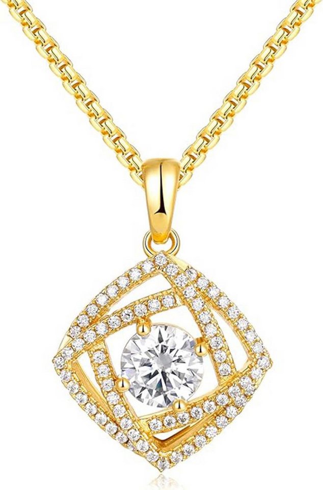 Jumpeak Kette mit Anhänger 0.6ct,Halskette damen,Diamond,brautkleider damen,Anhänger-Halskette, Liebes geschenk für sie,Geschenk ideen für frau,Geschenk schwester von Jumpeak