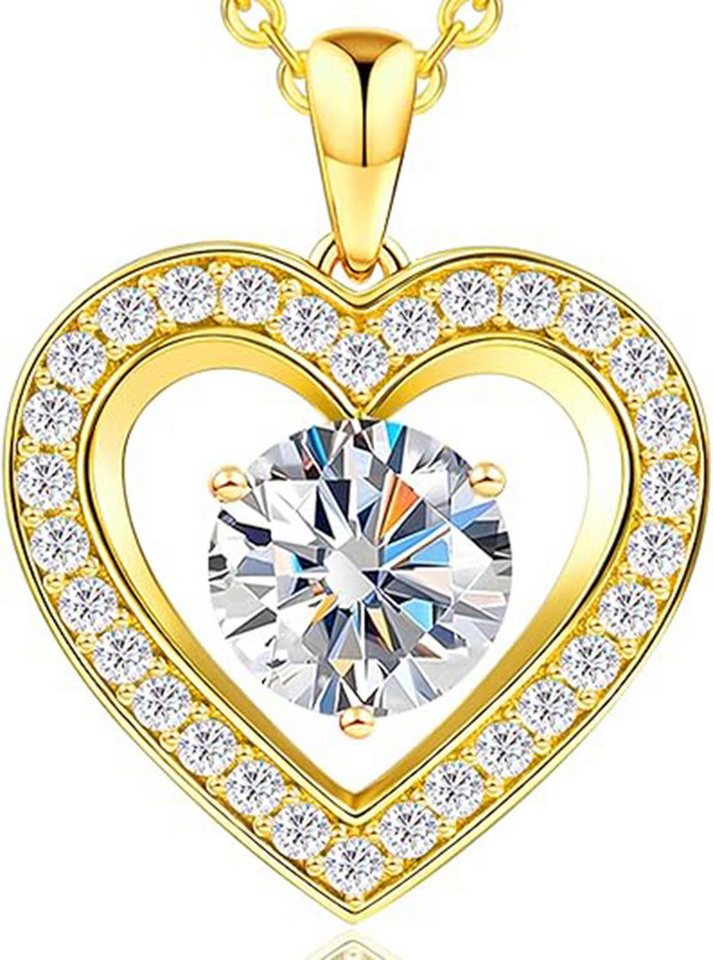Jumpeak Kette mit Anhänger 0.6ct,Halskette damen,Diamond,halskette mädchen,Anhänger-Halskette, Liebes geschenk für sie,Geschenk ideen für frau,Geschenk schwester von Jumpeak