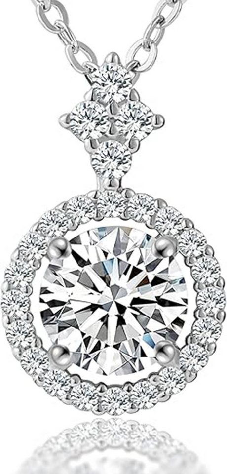 Jumpeak Kette mit Anhänger 1.5ct,D/E Halskette damen,Diamond,halskette mädchen,Anhänger-Halskette, VS1 Liebes geschenk für sie,Geschenk ideen für frau,Geschenk schwester von Jumpeak