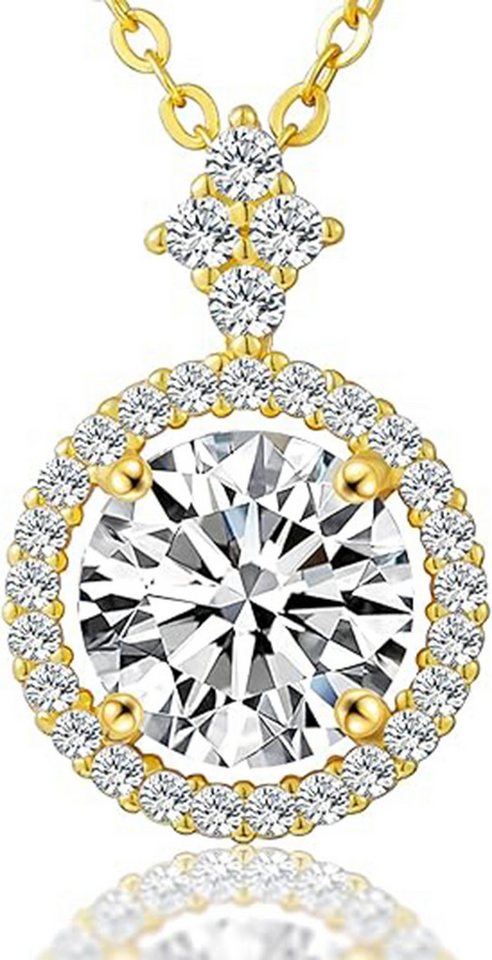 Jumpeak Kette mit Anhänger 1.5ct,D/E Halskette damen,Diamond,halskette mädchen,Anhänger-Halskette, VS1 Liebes geschenk für sie,Geschenk ideen für frau,Geschenk schwester von Jumpeak