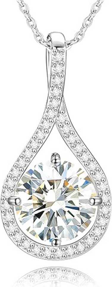 Jumpeak Kette mit Anhänger 1.5ct,D Halskette damen,Diamond,halskette mädchen,Anhänger-Halskette, VS1 Liebes geschenk für sie,Geschenk ideen für frau,Geschenk schwester von Jumpeak