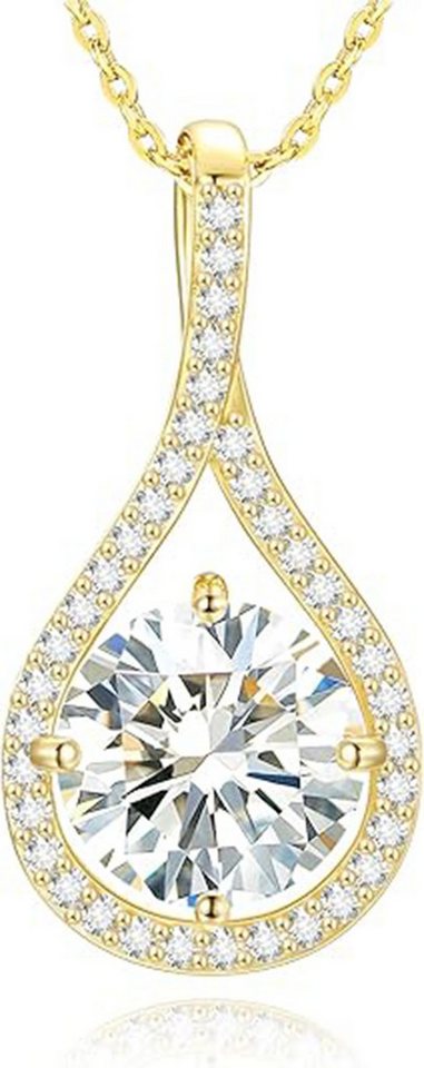 Jumpeak Kette mit Anhänger 1.5ct,D Halskette damen,Diamond,halskette mädchen,Anhänger-Halskette, VS1 Liebes geschenk für sie,Geschenk ideen für frau,Geschenk schwester von Jumpeak