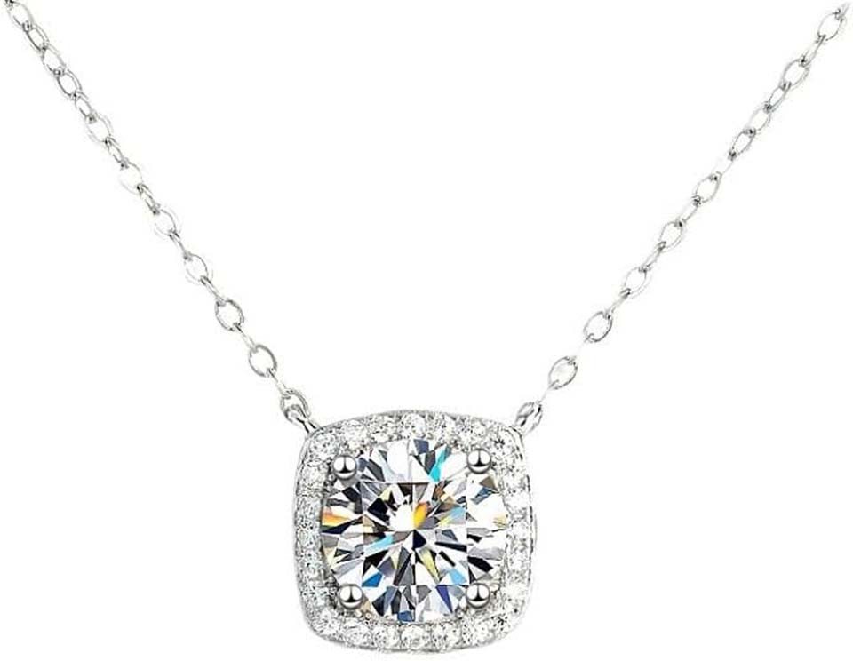 Jumpeak Kette mit Anhänger 1ct, 3ex Halskette damen,Diamond,brautkleider damen,Anhänger-Halskette, Liebes geschenk für sie,Geschenk ideen für frau,Geschenk schwester von Jumpeak