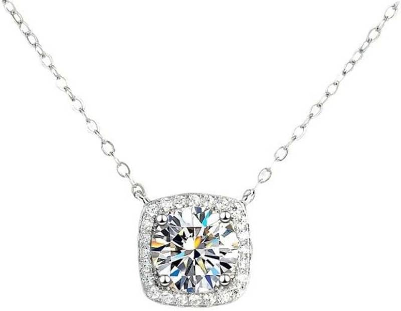 Jumpeak Kette mit Anhänger 1ct, 3ex Halskette damen,Diamond,brautkleider damen,Anhänger-Halskette, Liebes geschenk für sie,Geschenk ideen für frau,Geschenk schwester von Jumpeak