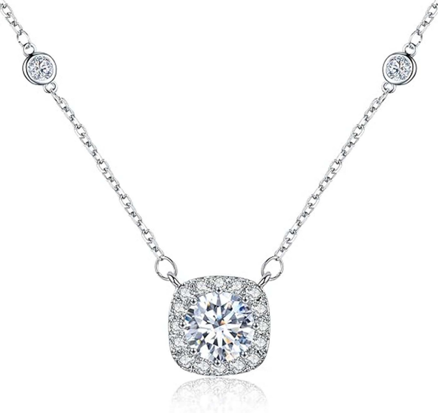 Jumpeak Kette mit Anhänger 1ct, 3ex Halskette damen,Diamond,brautkleider damen,Anhänger-Halskette, Liebes geschenk für sie,Geschenk ideen für frau,Geschenk schwester von Jumpeak