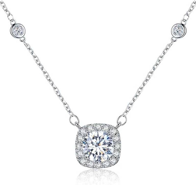 Jumpeak Kette mit Anhänger 1ct, 3ex Halskette damen,Diamond,brautkleider damen,Anhänger-Halskette, Liebes geschenk für sie,Geschenk ideen für frau,Geschenk schwester von Jumpeak