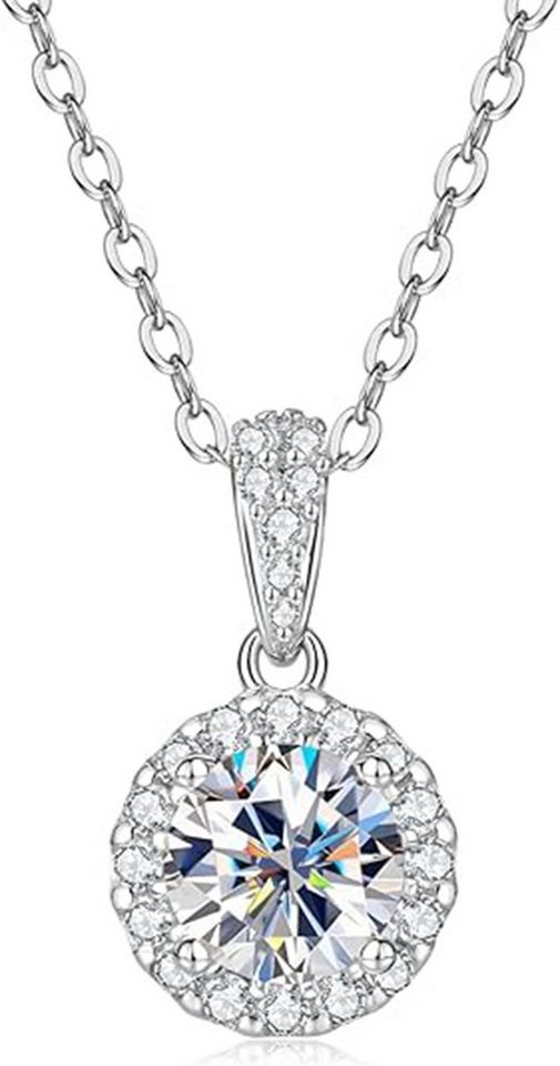 Jumpeak Kette mit Anhänger 1ct,D Halskette damen,Diamond,halskette mädchen,Anhänger-Halskette, VS1 Liebes geschenk für sie,Geschenk ideen für frau,Geschenk schwester von Jumpeak