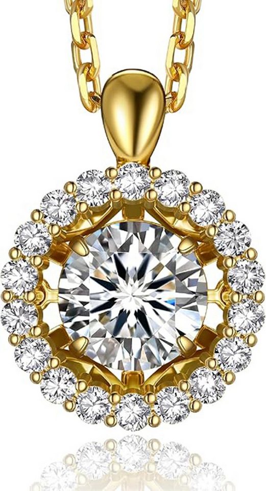 Jumpeak Kette mit Anhänger 1ct,E VS1Halskette damen,Diamond,brautkleider damen,Anhänger-Halskette (1-tlg), 3EX Liebes geschenk für sie,Geschenk ideen für frau,Geschenk schwester von Jumpeak