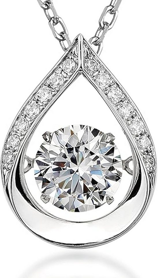 Jumpeak Kette mit Anhänger 1ct,Halskette damen,Diamond,brautkleider damen,Anhänger-Halskette, Liebes geschenk für sie,Geschenk ideen für frau,Geschenk schwester von Jumpeak