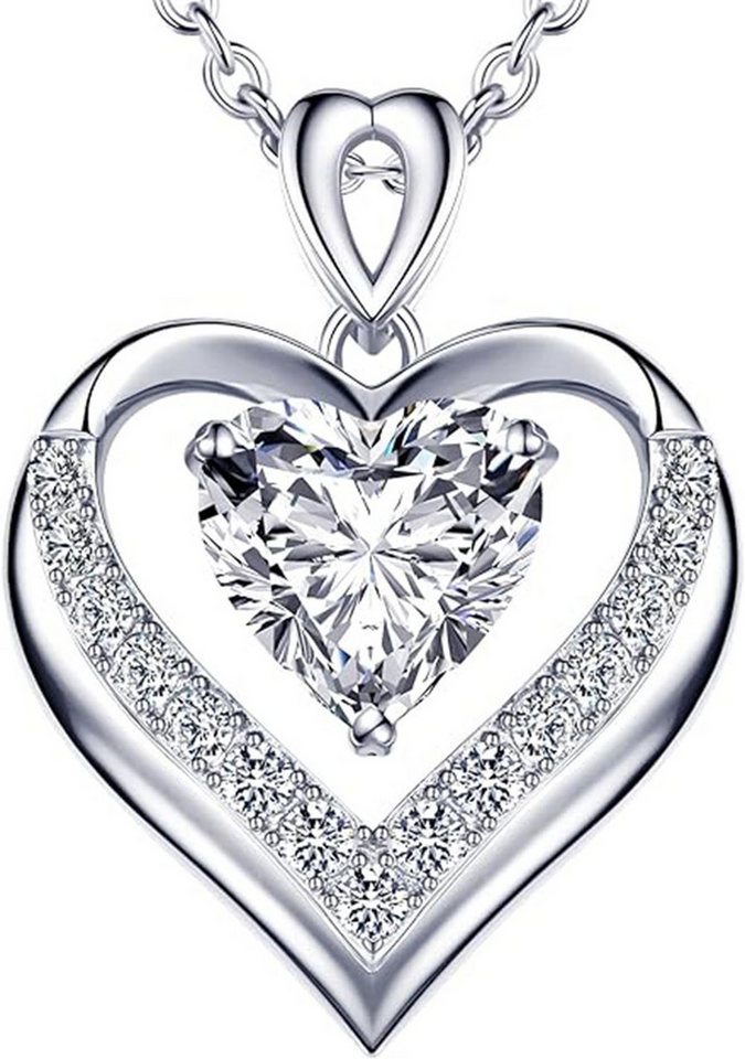Jumpeak Kette mit Anhänger 1ct,Halskette damen,Diamond,halskette mädchen,Anhänger-Halskette, Liebes geschenk für sie,Geschenk ideen für frau,Geschenk schwester von Jumpeak