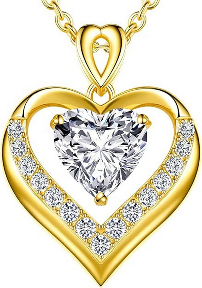 Jumpeak Kette mit Anhänger 1ct,Halskette damen,Diamond,halskette mädchen,Anhänger-Halskette, Liebes geschenk für sie,Geschenk ideen für frau,Geschenk schwester von Jumpeak