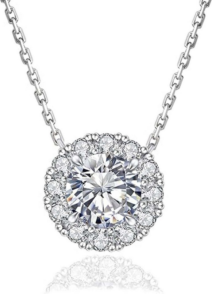 Jumpeak Kette mit Anhänger 1ct,Vs1 Halskette damen,Diamond,brautkleider damen,Anhänger-Halskette, Liebes geschenk für sie,Geschenk ideen für frau,Geschenk schwester von Jumpeak