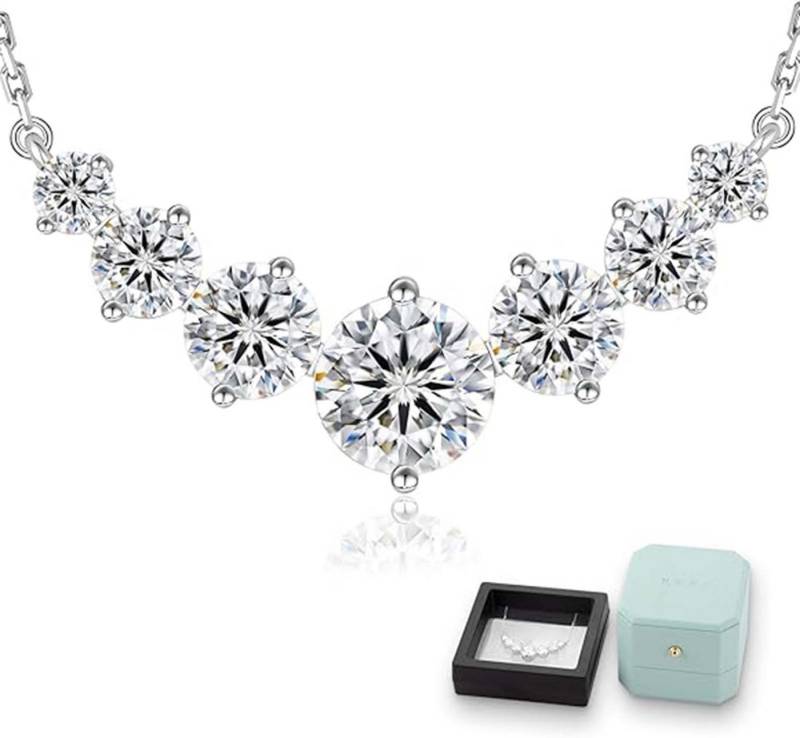 Jumpeak Kette mit Anhänger 2ct,Vs1 3ex Halskette damen,Diamond,brautkette für Damen, Liebes geschenk für sie,Geschenk ideen für frau,Geschenk schwester von Jumpeak