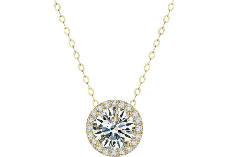 Jumpeak Kette mit Anhänger Damen Diamant Halskette, 2CT e vvs2, 3ex Labor kultivierte Diamanten, halskette gold,liebes geschenk für sie,kommunion geschenk von Jumpeak