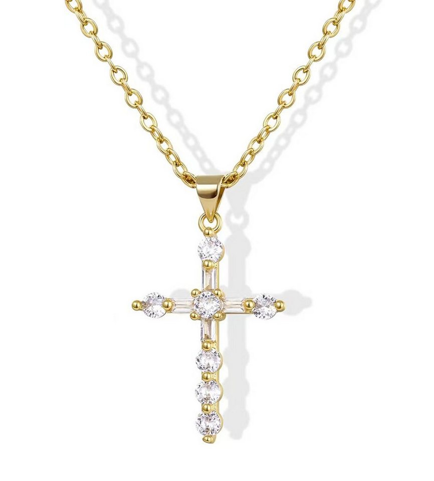 Jumpeak Kette mit Anhänger Einzelne0.15ct Diamantkette,D/E,VVS/VS,Kreuz-Diamant-Halskette, Neutrale Geschenke, Überraschungsgeschenke, Universelle Geschenke von Jumpeak