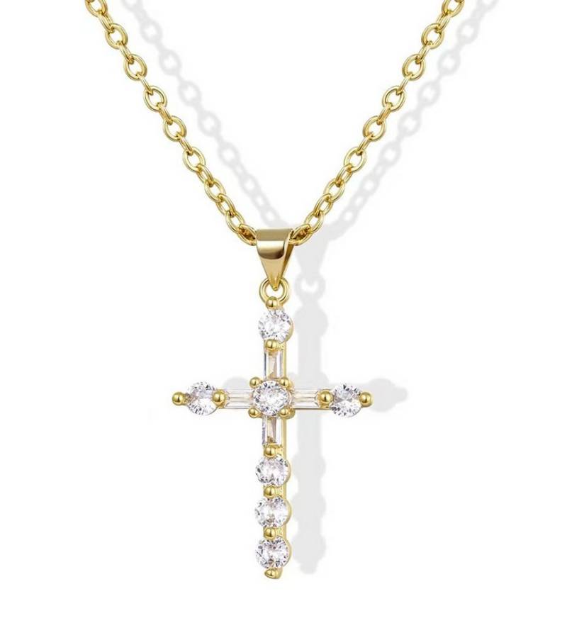 Jumpeak Kette mit Anhänger Einzelne0.15ct Diamantkette,D/E,VVS/VS,Kreuz-Diamant-Halskette, Neutrale Geschenke, Überraschungsgeschenke, Universelle Geschenke von Jumpeak