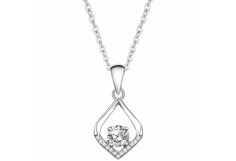 Jumpeak Kette mit Anhänger Halskette Damen Lang,Goldkette Damen 585 Echtgold,Diamantkollier,E 3EX, 0.5CT/1CT,Valentinstag Geschenk für Sie,Labordiamant,IGI,Halskette von Jumpeak