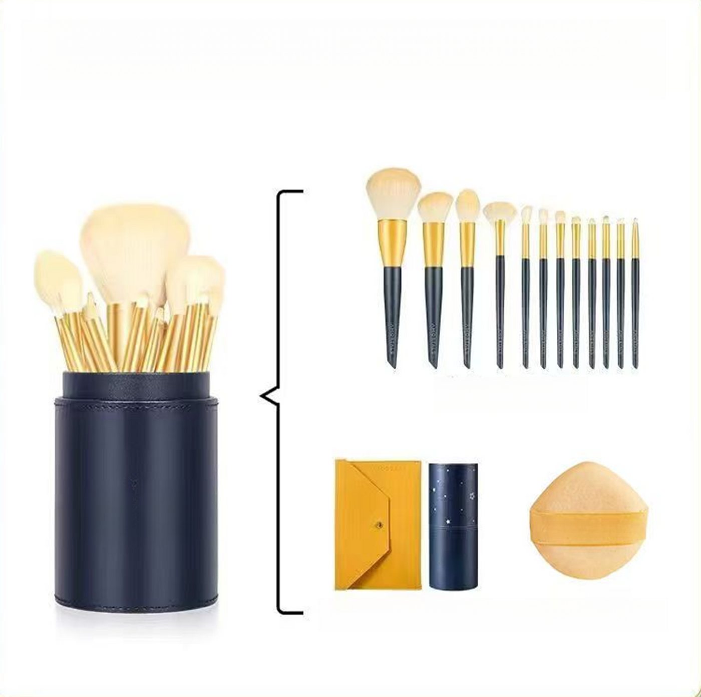 Jumpeak Kosmetikpinsel-Set Kosmetikpinsel-Set,12-tlg,pinsel set make up,pinsel set make up reisen, make up pinsel set mit tasche,Aufbewahrungsbox,Aufbewahrungstasche von Jumpeak