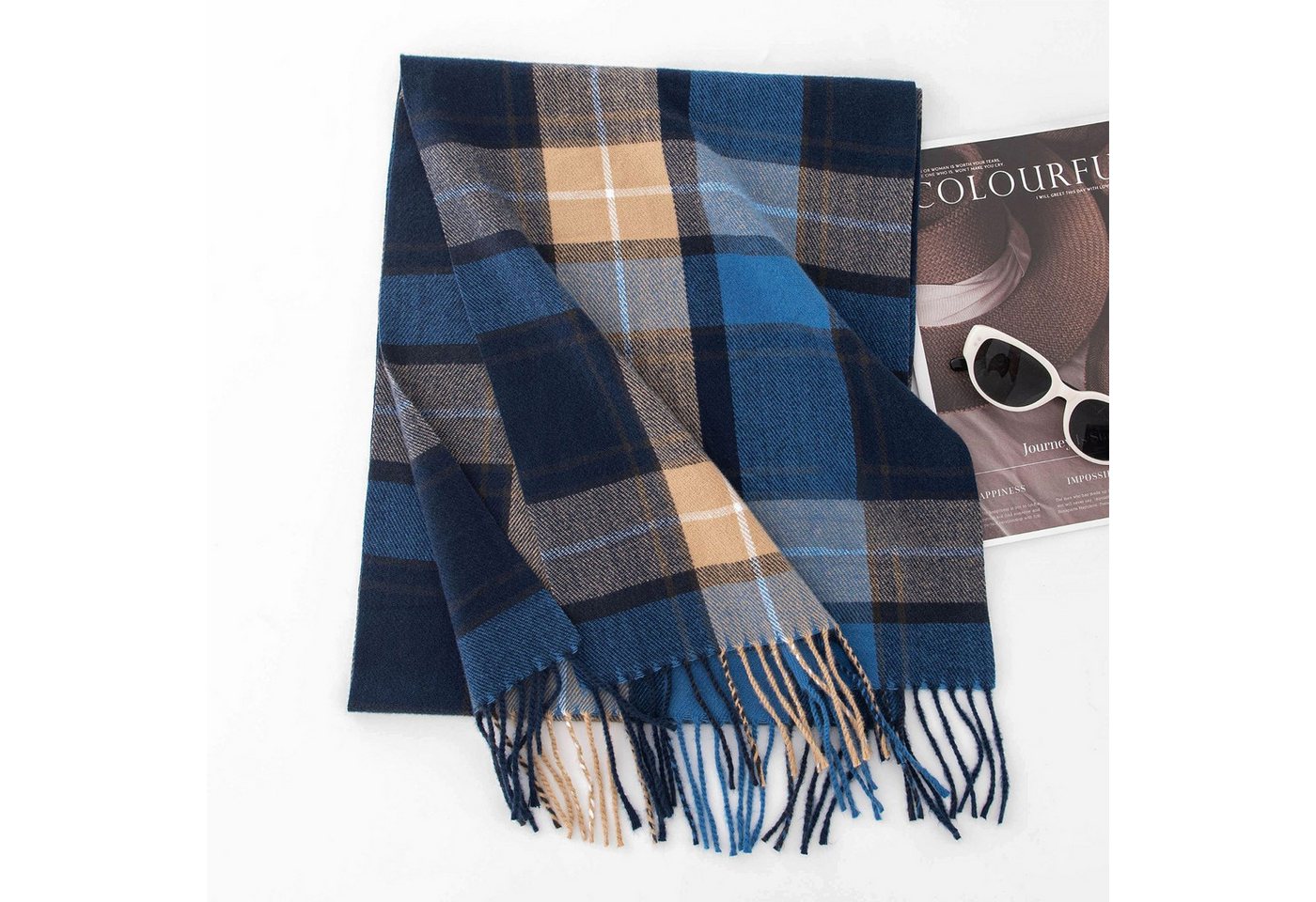 Jumpeak Modeschal Schal,Fransentuch,schal damen,loop schal damen,schal damen winter, (Packung, Weihnachtsschal aus Kunstkaschmir( 37*200cm), loop schal kinder,mode accessoires,mode für damen,Weihnachtsgeschenke von Jumpeak