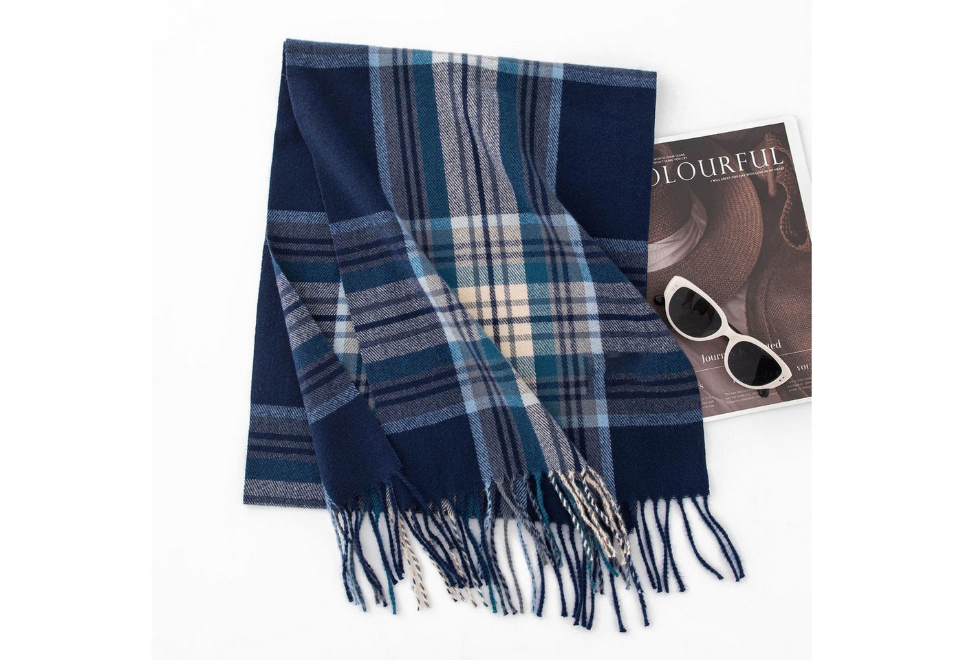 Jumpeak Modeschal Schal,Fransentuch,schal damen,loop schal damen,schal damen winter, (Packung, Weihnachtsschal aus Kunstkaschmir( 37*200cm), loop schal kinder,mode accessoires,mode für damen,Weihnachtsgeschenke von Jumpeak