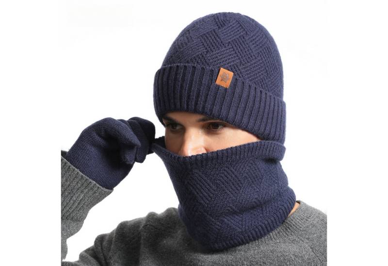 Jumpeak Mütze & Schal Mütze & Schal,Mütze-Schal-Handschuh-Sets,3 Stück,Meine Herren (Set, Set aus Mütze, Handschuhen und Schal) Vier Farben,Touchscreen-Handschuhe,warm halten von Jumpeak