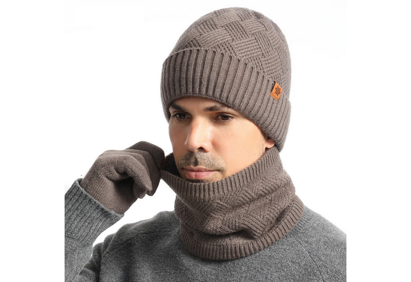 Jumpeak Mütze & Schal Mützen-Sets,Mütze,mütze herren,wintermütze herren,wollmütze herren (Packung, 2-teiliges/3-teiliges Mütze-Set) handschuhe winter,schlauchschal herren,Wintermütze,2/3-teiliges Set von Jumpeak