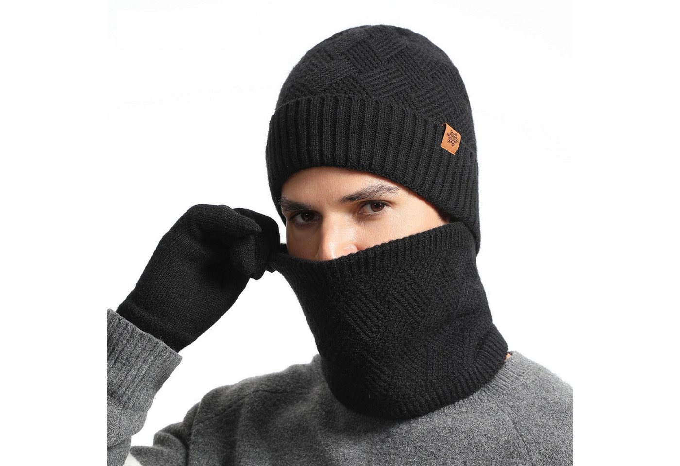 Jumpeak Mütze & Schal Mützen-Sets,Mütze,mütze herren,wintermütze herren,wollmütze herren (Packung, 2-teiliges/3-teiliges Mütze-Set) handschuhe winter,schlauchschal herren,Wintermütze,2/3-teiliges Set von Jumpeak