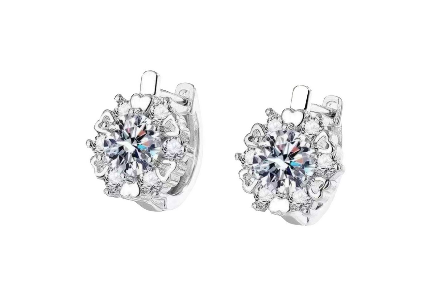 Jumpeak Paar Ohrhänger Blumenförmige Ohrstecker,0.5ct ohrstecker mädchen,ohrstecker gold 585 von Jumpeak